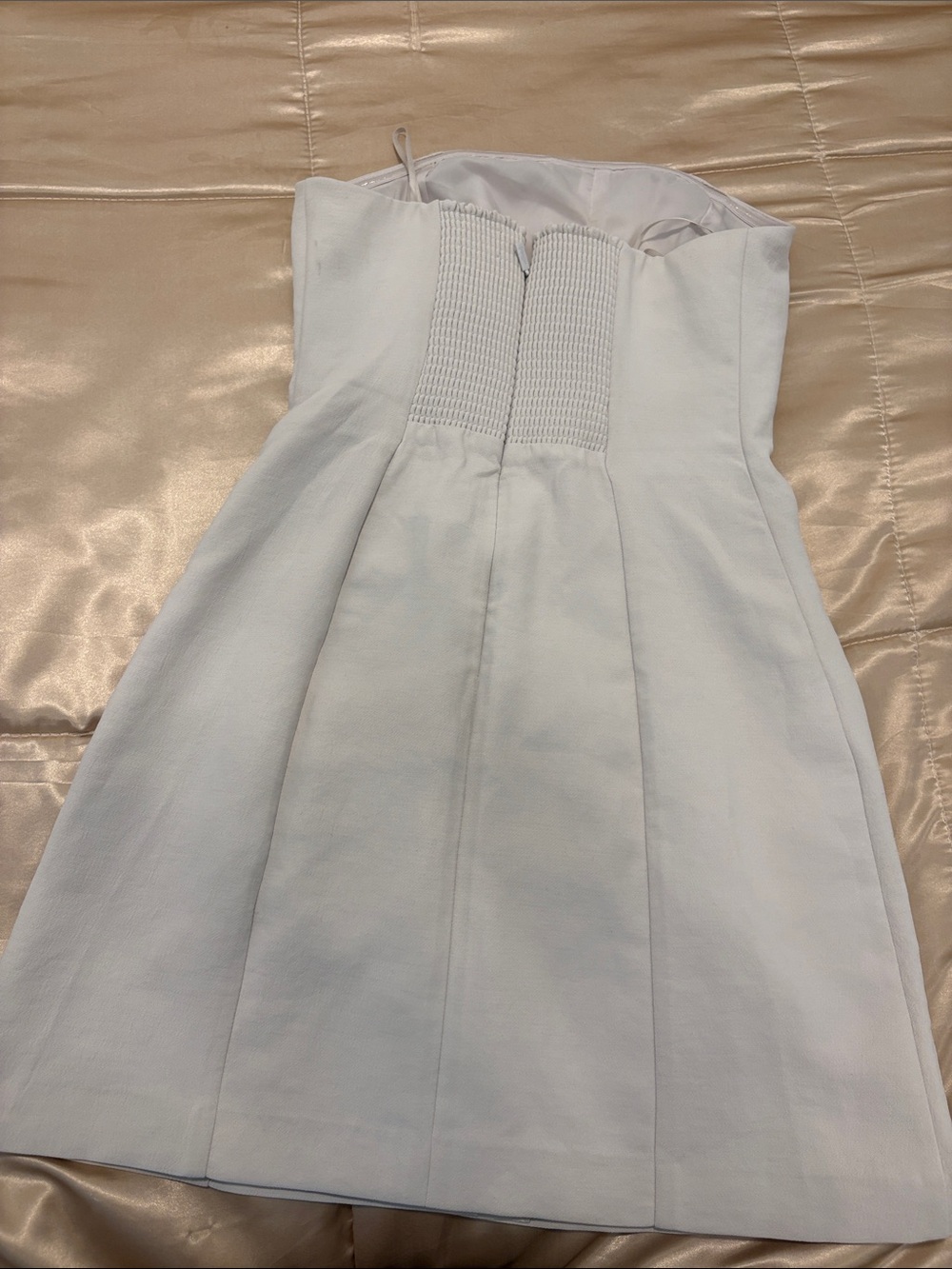 Wilfred dress from Aritzia - Strapless off-white Button-Front Mini Dress - Picture 2 of 4